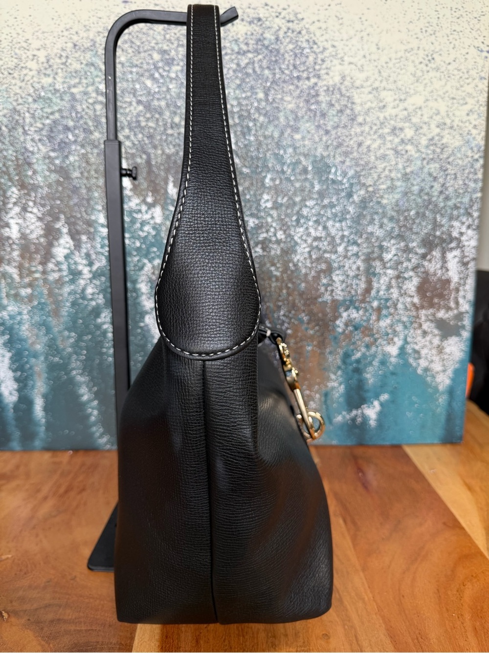 Dooney‎ & Bourke Classic Sorrento Logo Lock Sac Black Leather Hobo NWT - Picture 15 of 15
